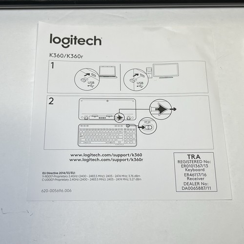 Logitech K360 Wireless Keyboard Black Compact Slim - New - Open Box - Picture 11 of 24