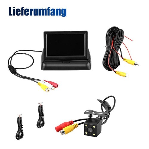 ESSGOO IP68 Einparkhilfe Rückfahrkamera Mit 4.3 Zoll Farbig Monitor 12V Auto PKW - Bild 12 von 12