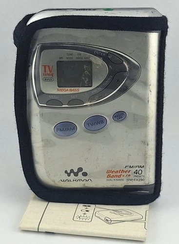 Vtg Sony Walkman WM-FX290 FM AM Radio Cassette Tape Player Tested w/ Manual
