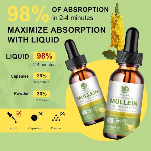 Mullein Drops for Lung Detox,Immune,Energy,Digestion Support-2 Fl Oz,30 Servings - Picture 5 of 8