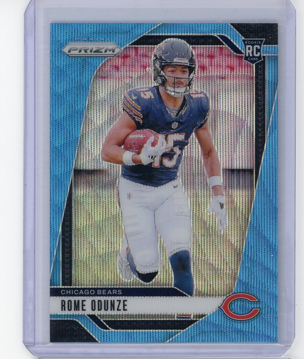 2024 Panini Prizm - Rookies Rome Odunze #385 Blue Wave Prizm /230 (RC)