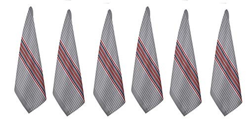 Paquete de 6 toallas de cocina rayas gofres toallas de plato para cocina color gris gris gris - Imagen 2 de 6