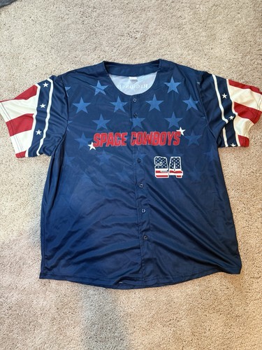 Sugar Land Space Cowboys Minor League Button Down Baseball Jersey XL  24 Texas - Picture 1 of 6