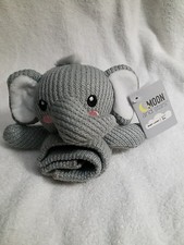 Elephant Gray Knit Moon Stars Baby Lovey Infant Security Blanket Walgreens NEW