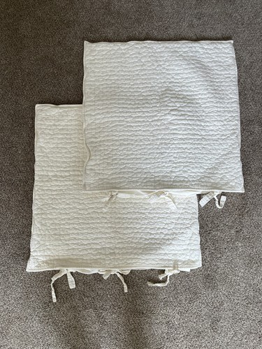 Pottery Barn cremeweiß Pickstitch EURO 26X26" Baumwolle + Leinen Kissenbezüge