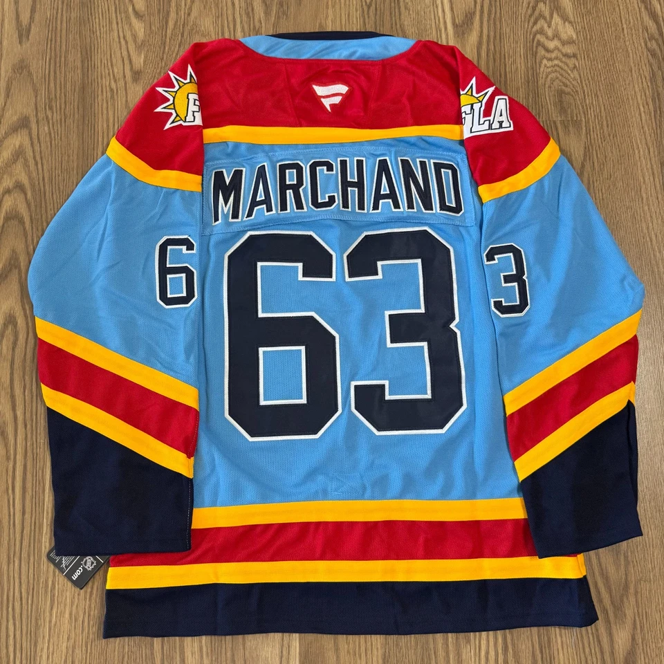 Camiseta deportiva cosida retro inversa Brad Marchand #63 de los Florida Panthers 2023 (52) Foto 3 de 4