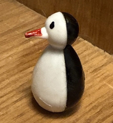 Vintage Roly Poly 2” Penguin Child’s Toy 1960 Era - Picture 7 of 9