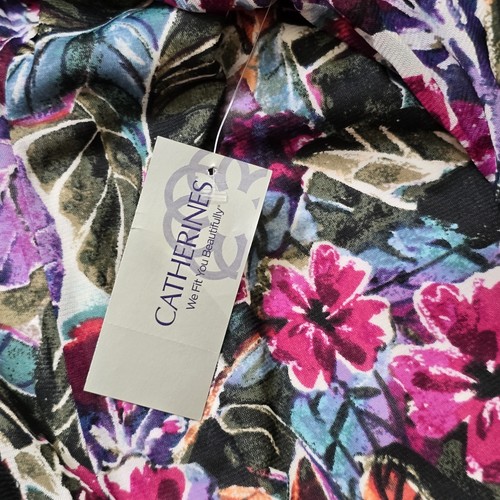 CATHERINES Floral Cold Shoulder Boho Chic Colorful Blouse 2XW PETITE Multicolor - Picture 14 of 15