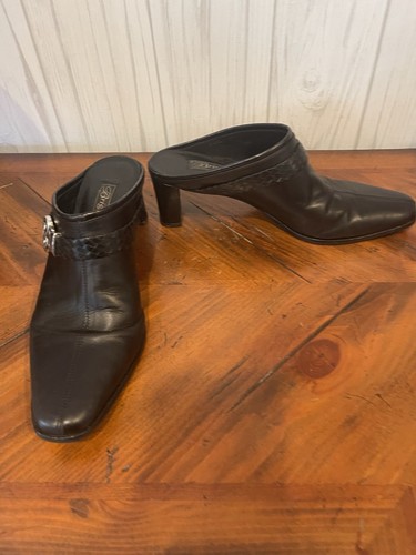 Brighton Thames Mule ShoesvBlack Leather - Women’s Size 9 N Made Italy - Foto 3 di 9