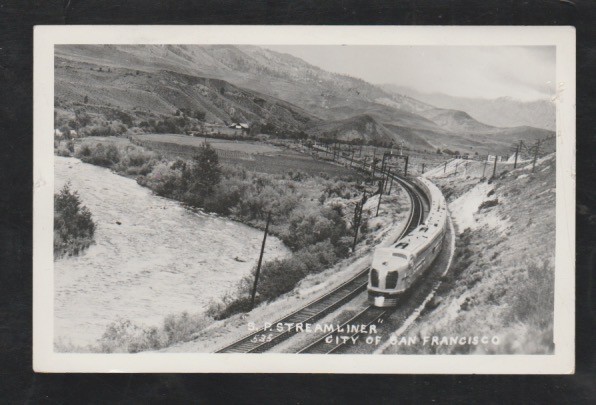 San Francisco, Ca/S.P. Streamliner/ train/ real photo postcard