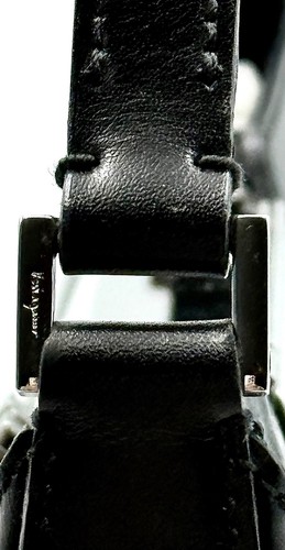 SALVATORE FERRAGAMO Schwarz Leder Baguette Tasche Silber Gancini Logo Verschluss ITALIEN - Bild 6 von 17