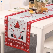 Red Santa Christmas Table Runner, Seasonal Xmas Holiday 13 x 72 inch, 