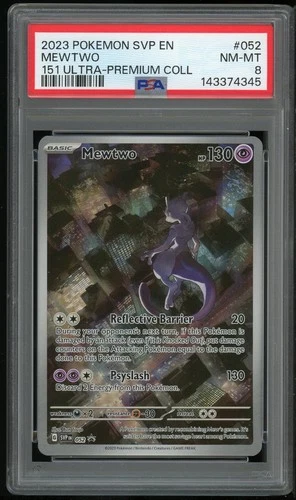 Pokemon Mewtwo Full Art Holo Promo 052 151 Premium Collection PSA 8 NM/MT