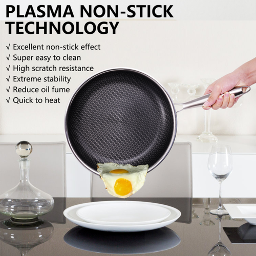 Frying Pan Non Stick With Lid for Induction Gas Electric Ceramic Extra Deep 30CM - Picture 4 of 12