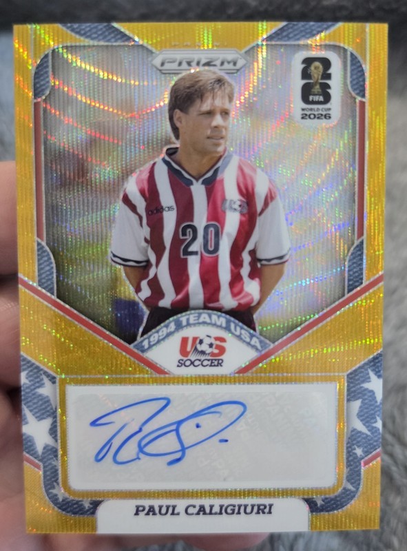 2026 Prizm FIFA World Cup Paul Caligiuri USA Gold Auto SSP /10