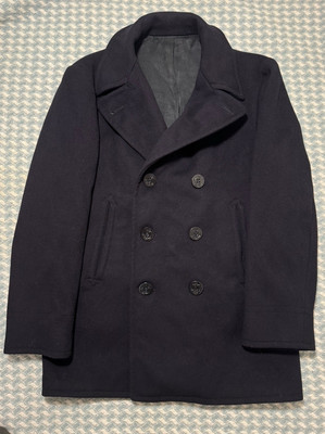Vintage US Navy Wool Peacoat Size 40 Stenciled Post WWII
