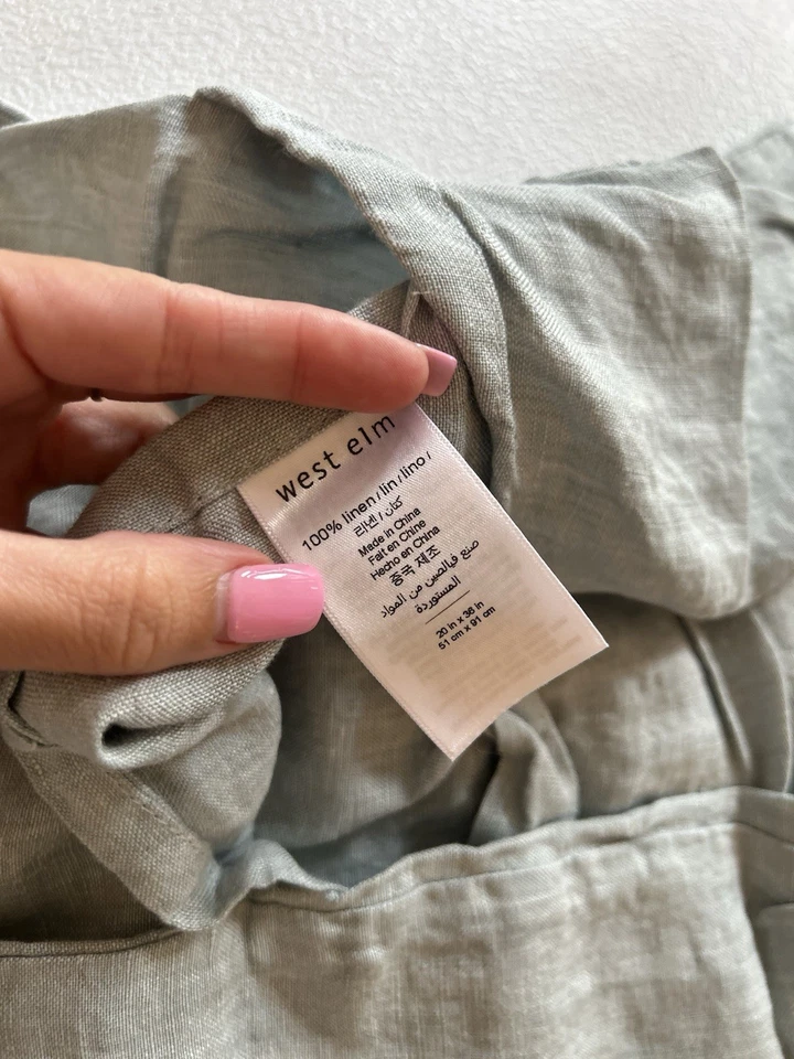 West Elm European Flax Linen KING Sham (1) Silver Mist Melange NWT OB - Image 2 of 4