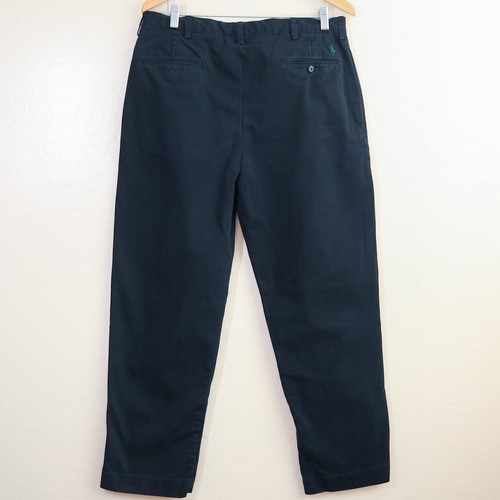 Polo Ralph Lauren Ethan Chino Pants Vintage Black Men's 36x30 Green Pony Preppy - Picture 11 of 11