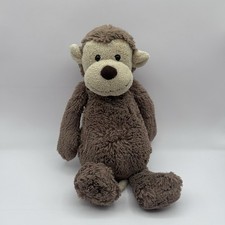 Jellycat London Bashful Monkey Plush Stuffed Animal Brown Cream 12  Old Tag