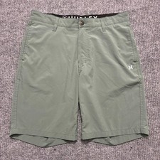Hurley Mens Shorts Size 32 Green Chino Flat Front Outdoor Casual Mid Rise