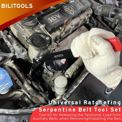 15-Piece Universal Serpentine Belt Tool Set, Ratcheting Serpentine Belt Tensi... - Picture 2 of 7
