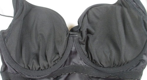 LANDS END Black V-Neck Wrap Tankini Swimsuit Top Womens 10 NEW - Picture 5 of 10