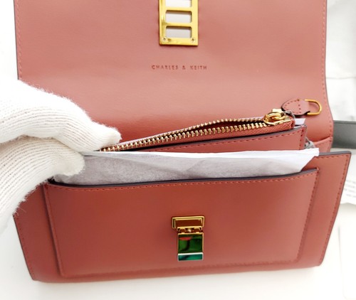 Charles & Keith Chain Handle Quilted Long Wallet Bag - Picture 10 of 18