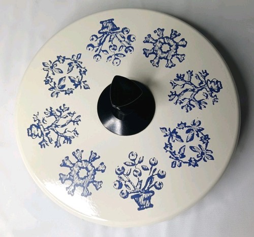 RARE Hoover Electric Skillet B3031 White Blue Flowers Vintage 8.5" Small Fry Pan - Picture 5 of 13