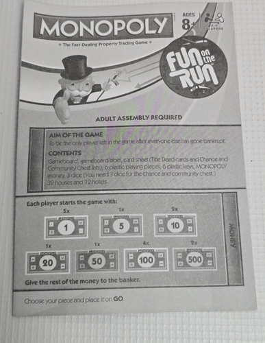 Mini gioco da tavolo da viaggio tascabile Monopoly Hasbro 2002 vintage custodia rossa - Foto 11 di 13