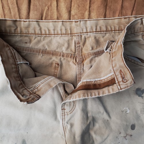 Vintage 90s Tan Dickie's Destroyed Carpenter Pants 32 X 29 - Picture 9 of 18