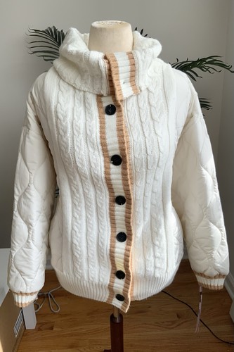 NEU MIT ETIKETT ANTHROPOLOGIE AVEC LES FILLES GESTEPPTE GEFÜTTERTE PULLOVERJACKE MIT ZOPFMUSTER MEDIUM - Bild 2 von 12