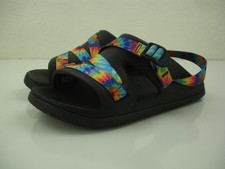 Boys Girls Kids 4 M Chaco Chillos Sport Sandals Black Tie Dye Rainbow Slingback
