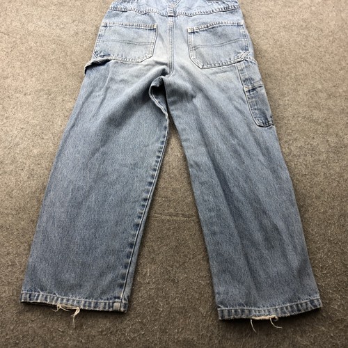 Old Navy Overalls Boys 6 Blue Denim Carpenter Bib Vintage Style Utility Pockets - Picture 10 of 14