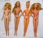 Vintage Sweet Sixteen Barbie on Japan TNT Body & 3 Super Star Era Dolls Nude