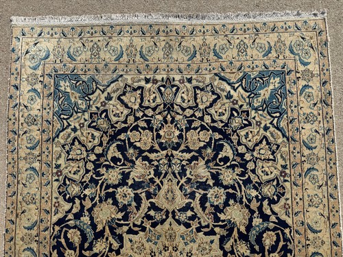 4x6 BLUE ANTIQUE ORIENTAL RUG HAND-KNOTTED vintage handmade fine silk real 4x7 - Picture 7 of 22