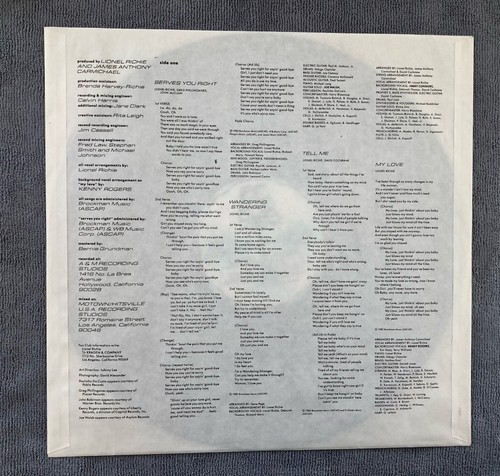Lionel Richie Self Titled Debut Vinyl LP 1982 Greek Pressing EX/EX Free P&P - Picture 4 of 7