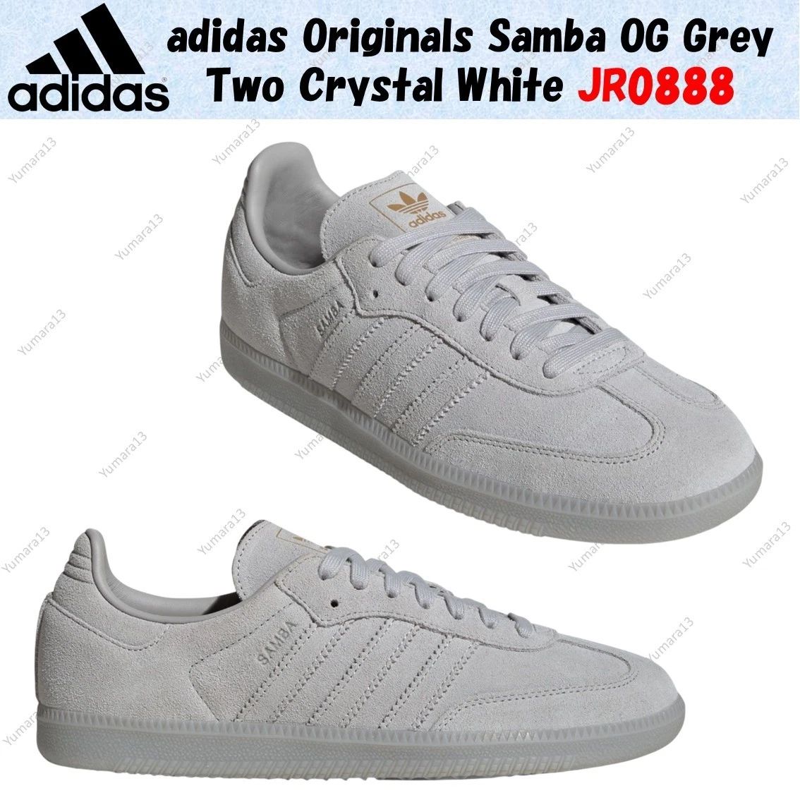 Adidas Samba OG Grey Crystal White Gold for sale | eBay