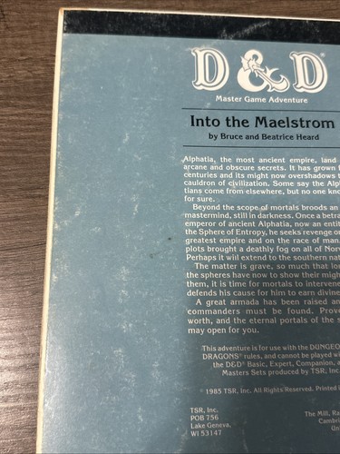 D&D Dungeons & Dragons Into the Maelstrom M1 Master Adventure 1985, TSR 9159 - Imagen 7 de 19