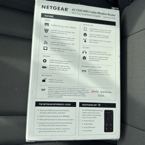NETGEAR DOCSIS 3.0 1.2Gbps Two-in-one Cable Modem + WiFi Router (C6230-100NAS) - Picture 3 of 5