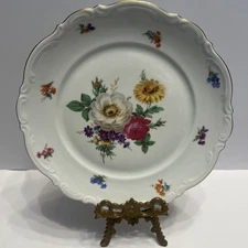 Vintage Mitterteich Meissen Floral Bavaria - 10 5/8" Dinner Plate