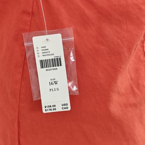 Maeve by Anthropologie Halter V-Neck Scallop Dress Size 16W Red Stretch Boho NWT - Picture 13 of 16
