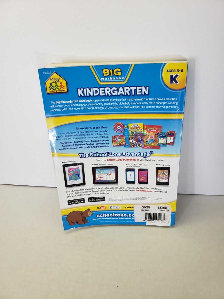 School Zone - Big Kindergarten Workbook - Ages 5 to 6, Early