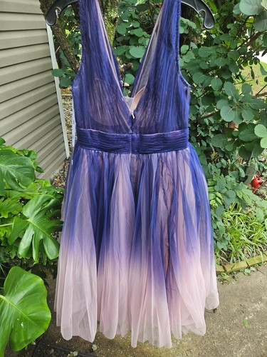 AMAZING WOMEN'S NWT MAC DUGGAL PURPLE & PINK OMBRE TULLE BALL GOWN DRESS SZ 10 - Picture 5 of 8