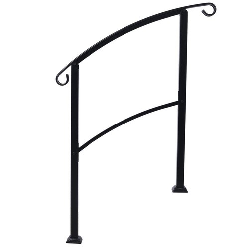 Front Porch Hand Rail Transitional Handrails for Concrete Steps or Wooden Stairs