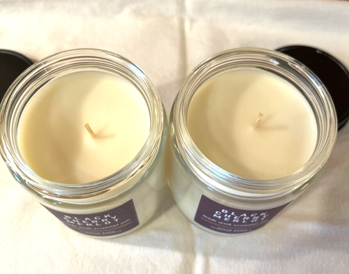 Bath & Body Works (2) BLACK CHERRY MERLOT Single Wick Candles White Barn - Picture 2 of 3