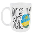 RWANDA FLAG MUG ITS IN MY DNA FINGER PRINT COFFEE TEA COUNTRY HIM GIFT CUP WORLD