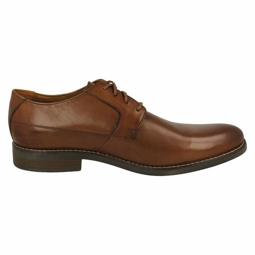Clarks Fitting para con cordones ancho marrón hombre Cuero Becken H liso Zapatos rSaqr