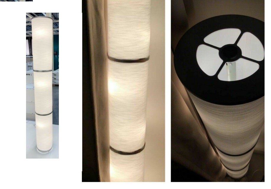 138cm High Ikea VIDJA Floor Lamp,White,Diffused & Decorative Light,Textile Shade