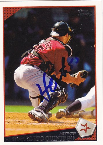 HUMBERTO QUINTERO HOUSTON ASTROS SIGNED CARD PADRES PHILLIES MARINERS KC ROYALS - Picture 1 of 1