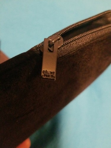 NEW AUTH CELINE PARIS SUNGLASSES EYEGLASSES BLACK SUEDE ZIPPER CASE POUCH+CLOTH - Picture 6 of 12